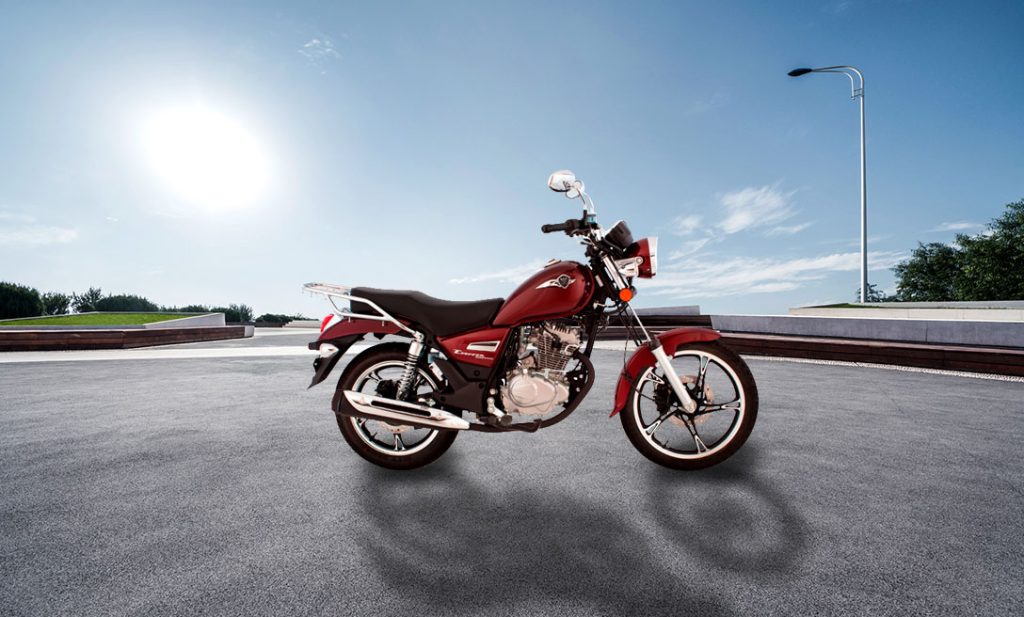 Foto panorâmica da moto da Haojue